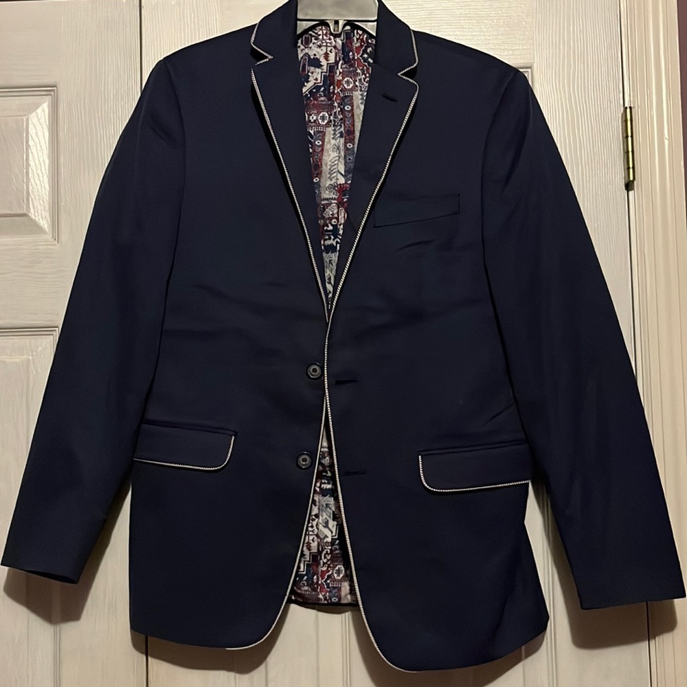 Tallia men’s navy cotton blazer size 38R!